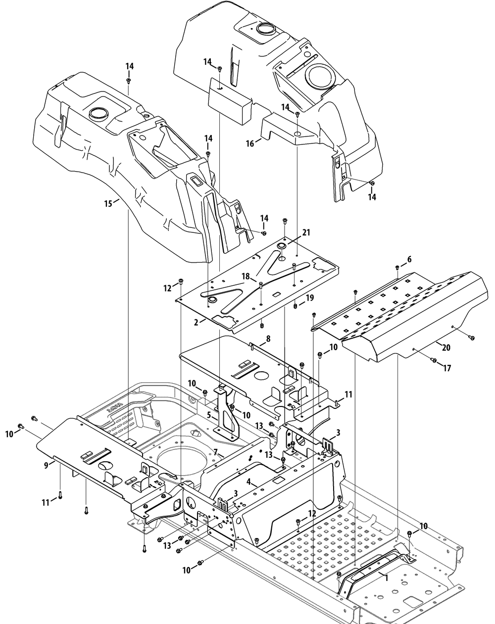 Operators Platform Diagram and Parts List for Z-FORCELZ60 (53AGD-53AGD050)(2015) Cub Cadet Lawn Tractor